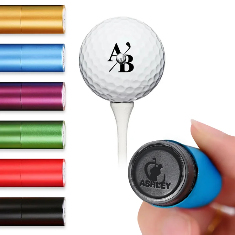 Custom Golf Ball Stamp Marker, Self-Inking Golf Ball Personalized Stamp with Your Unique Logo, Waterproof Quick-Dry Golf Ball Marking Gift for Men Dad Husband Golfer, Monogram Golf Balls Stamp
