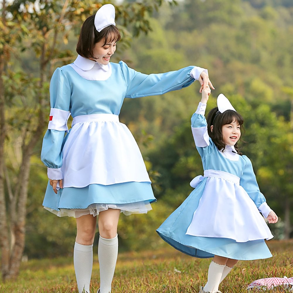 Maid Nurse Cosplay Costumes Dress For Mom and Me-Pajamasbuy