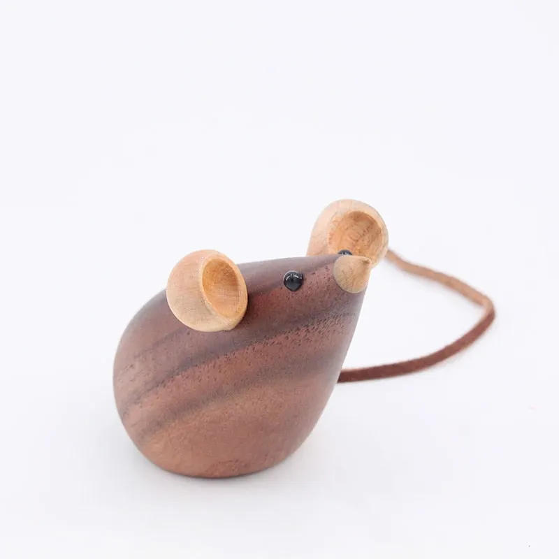Nordic home furnishings solid wood high quality mouse and cat ins toy study decoration Zodiac gift