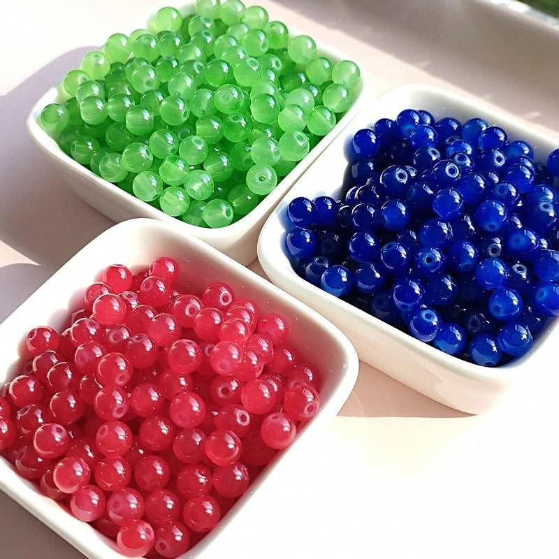 50 PCS/Package Diameter 4mm Diameter 6 Mm Glass Round Beads