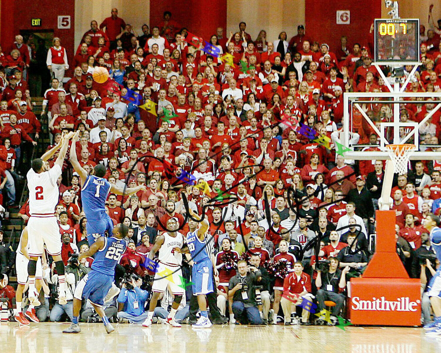 Christian Watford Indiana vs. Kentucky Game Winning Signed 8x10 Photo Poster painting Reprint