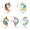 5pcs DIY Full Drill Diamond Paintng Special-shaped Unicorn Keychains Kit