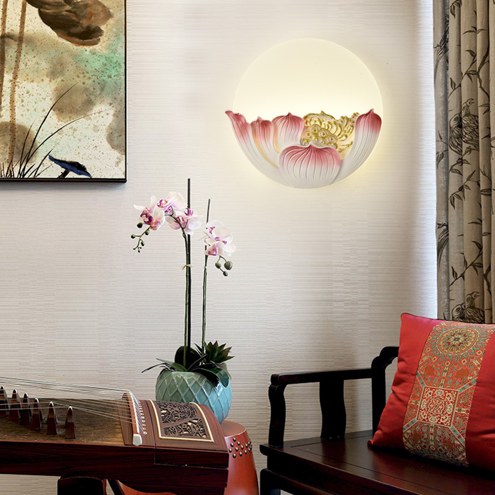 

6W Chinese Style Round Wall Acrylic Lotus Night Light, 501 Original