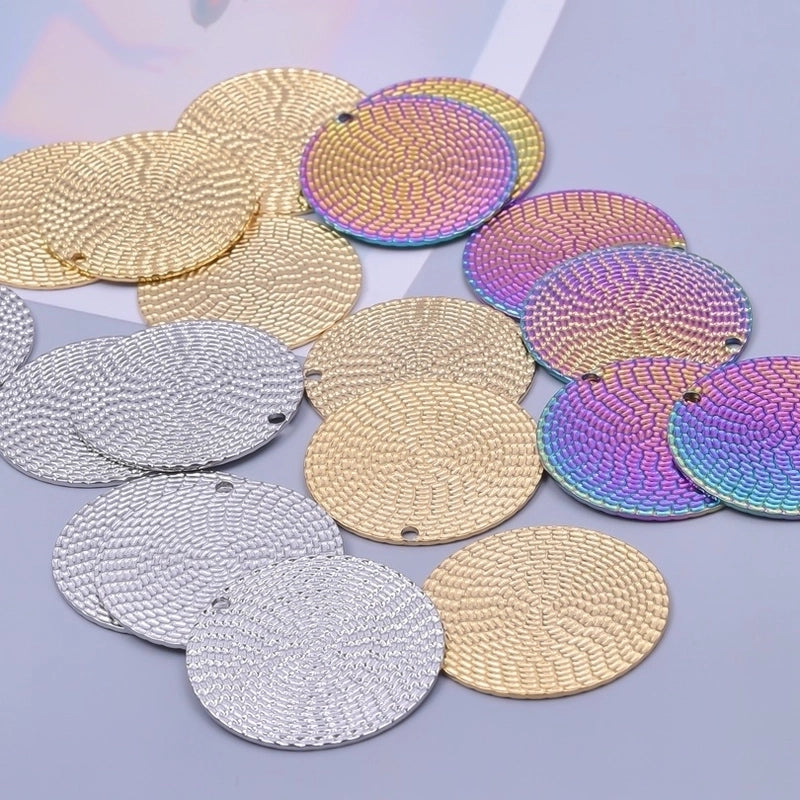 1 Piece 304 Stainless Steel Round Pendant4