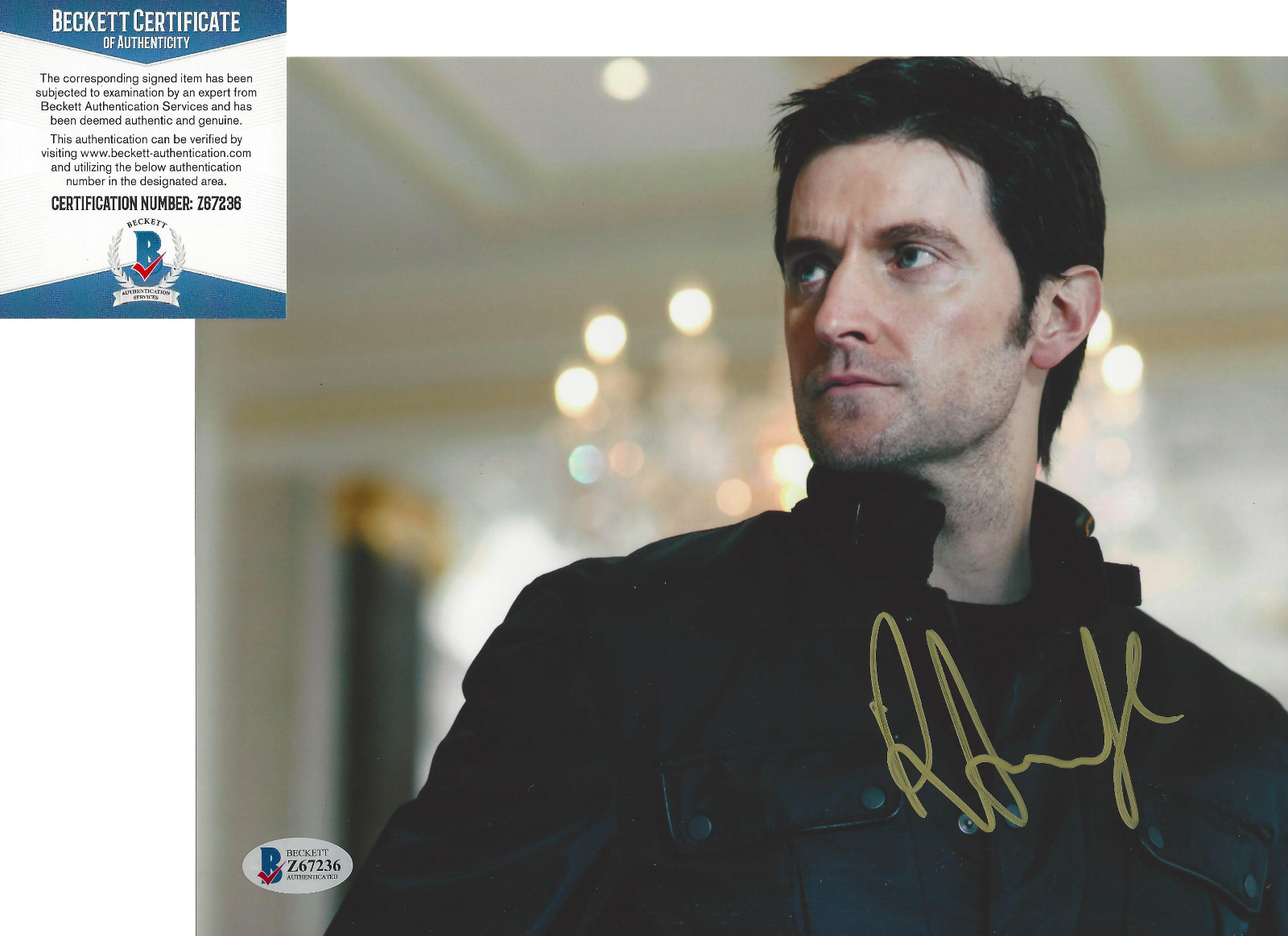 RICHARD ARMITAGE SIGNED CAPTAIN AMERICA FIRST AVENGER 8x10 Photo Poster painting BECKETT BAS COA