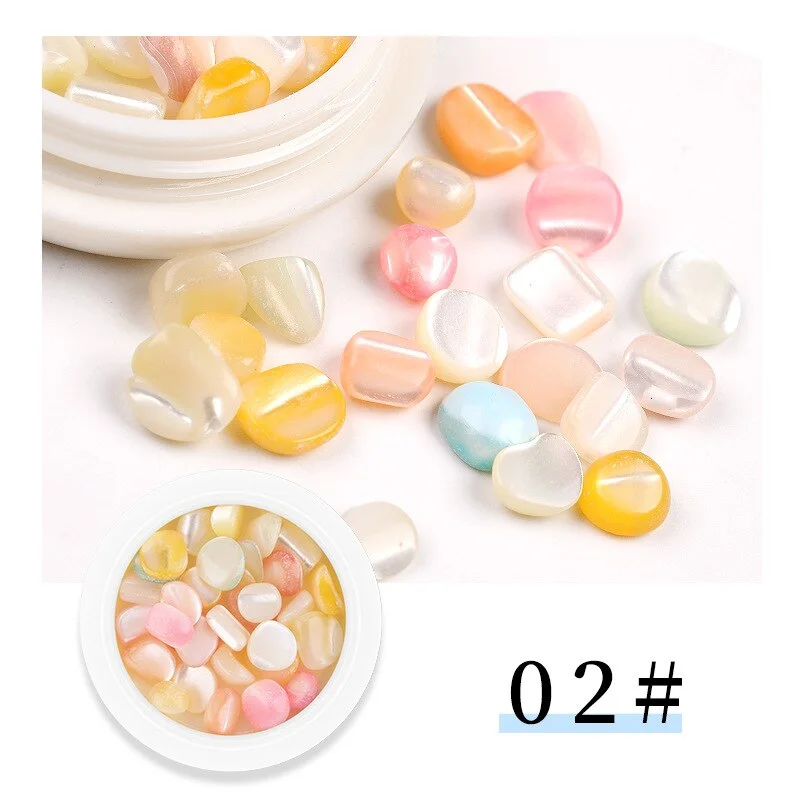 1box Black Color Nail Gems Fashion Shell Nail Stone Irregular Abalone Sequined Nail Decoration DIY Japanese Nail Art Design