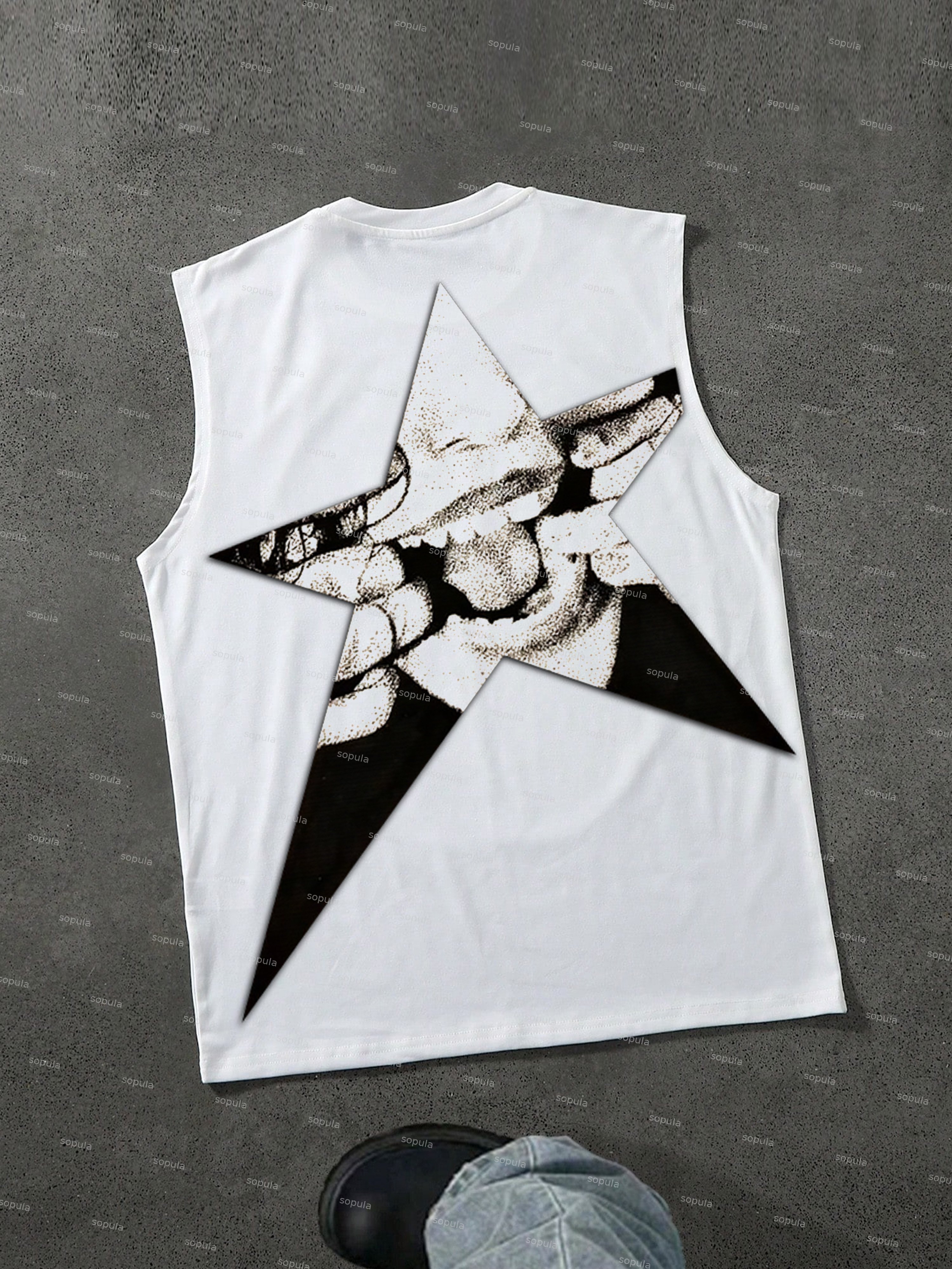 Vintage Star Portrait Print Cotton Tank Top - Sopula｜Premium Graphic Tees & Graphic Clothing
