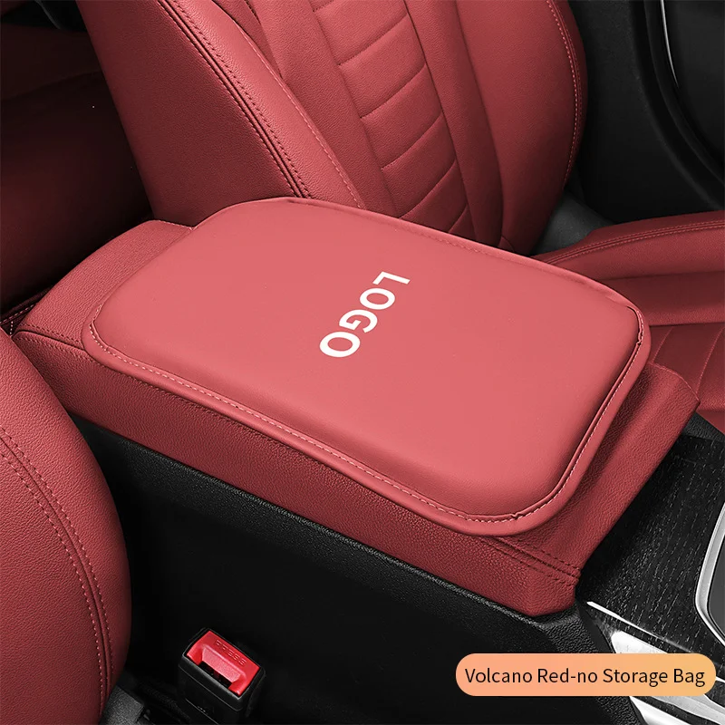 Customized car logo leather armrest box extender protector