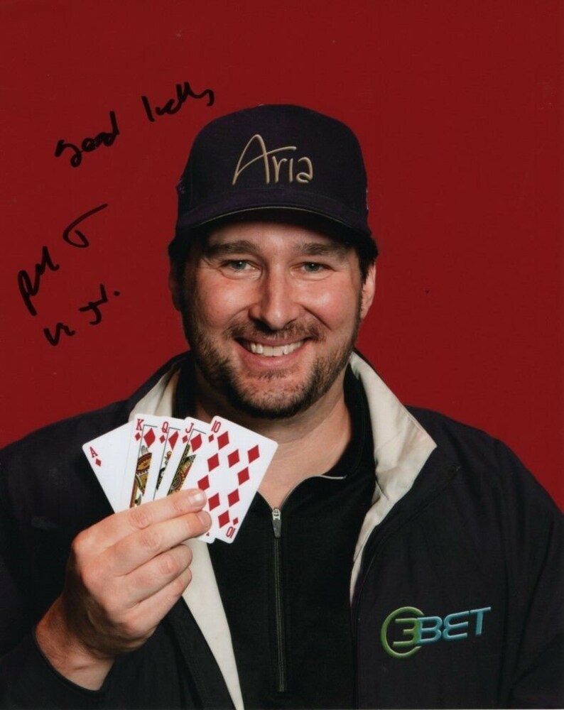 Phil hellmuth signed autographed poker royal flush Photo Poster painting