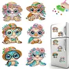6Pcs Acrylic Summer Beach Turtle DIY Diamond Art Refrigerator Magnets Sticker