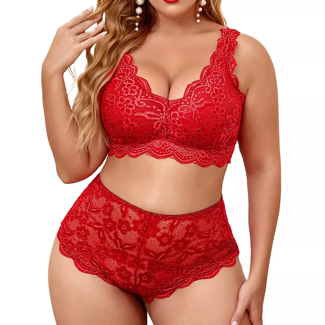 Plus Size Lingerie Sets Floral Lace Bridal Lingerie For Women