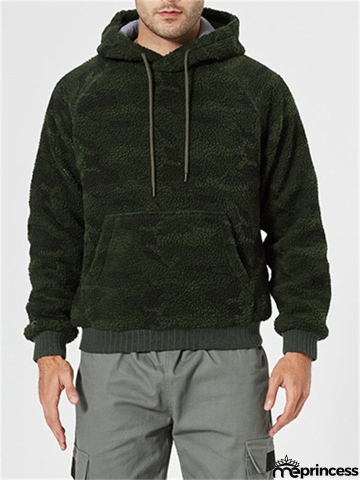 Men's Casual Hooded Camouflage Print Loose Winter Sweatshirt