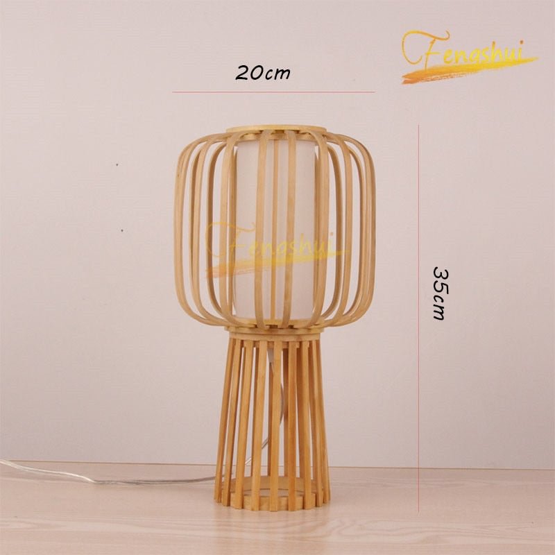 Chinese Wooden LED Table Lamp Nordic Retro Bamboo Woven Table Lights Lighting Bedroom Bedside Study Living Room Decor Desk Lamp