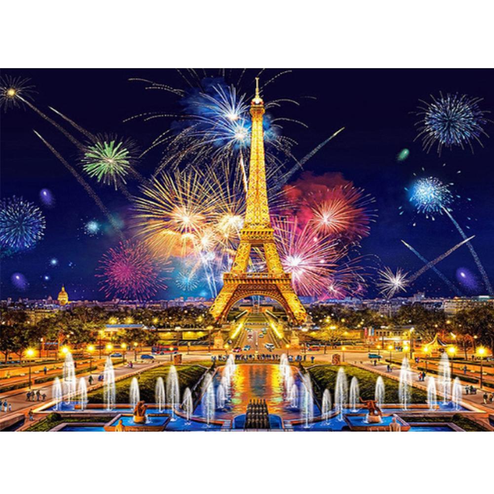 

40*30CM - Gorgeous Firework - Round Drill Diamond Painting, 501 Original