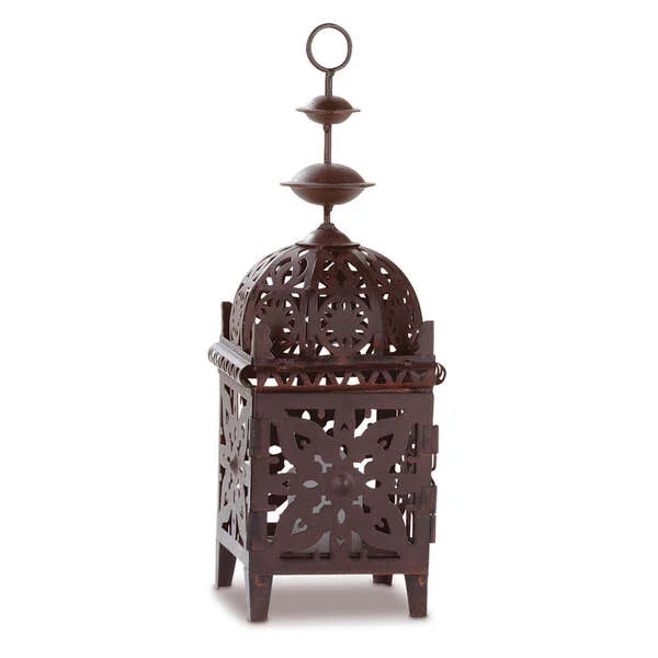 Accent Plus Ornate Black Cutout Candle Lantern - 11.5 inches