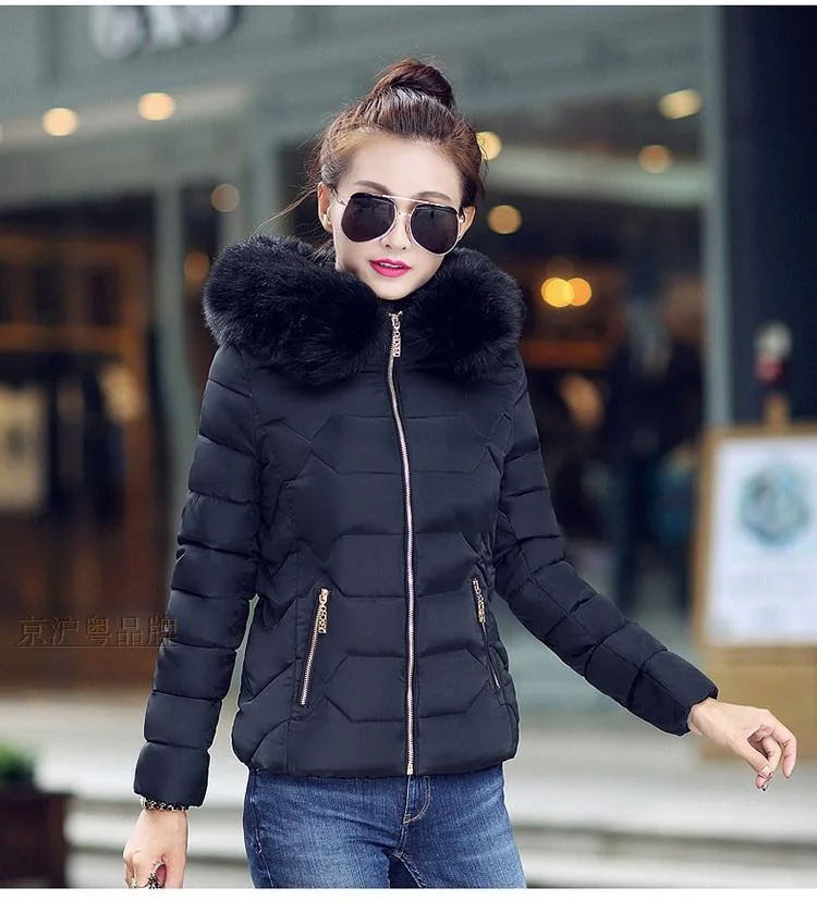 Woherb 2023 Autumn And Winter New Women's Cotton Coat Short Big Wool Korean Version Of Large Size Women's Cotton Padded Jacket-Outfit Ideas