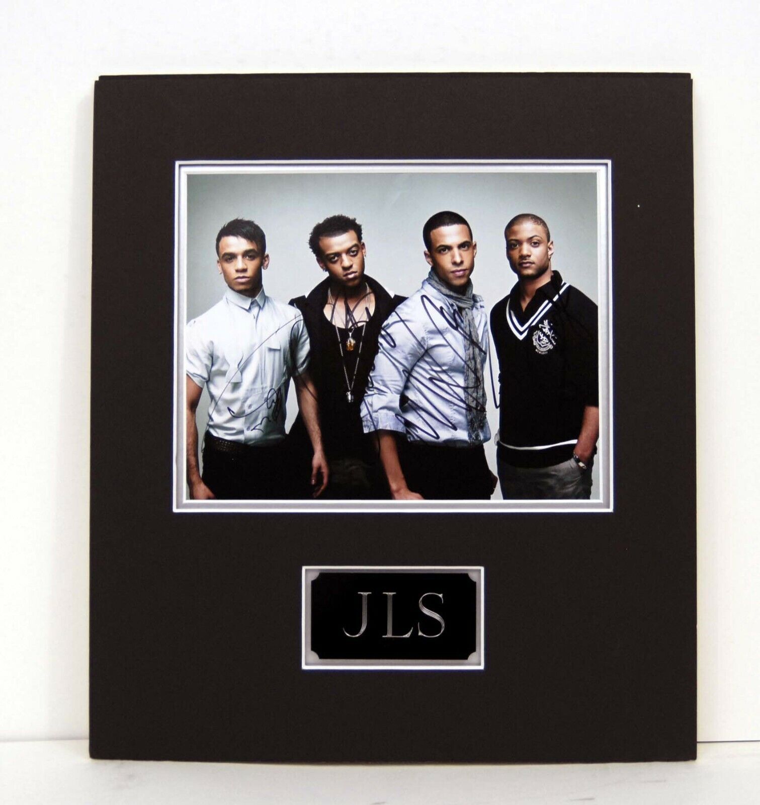 JLS Multi Signed & Mounted Photo Poster painting Display AFTAL RD COA Aston Ortise Marvin JB