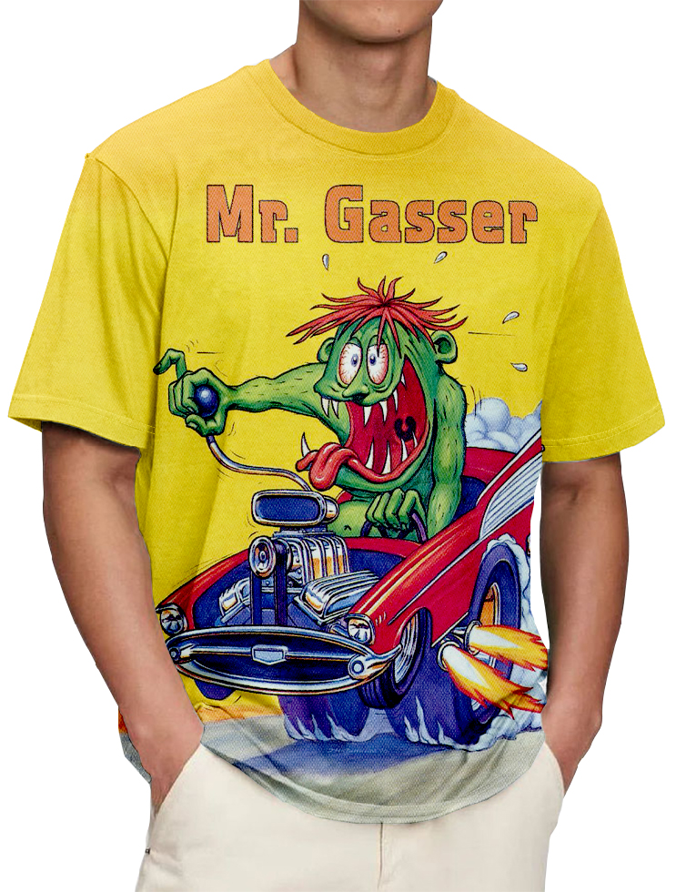 Men's Retro Modified Car Culture Monster Short Sleeve T-Shirt PLUSCLOTHESMAN