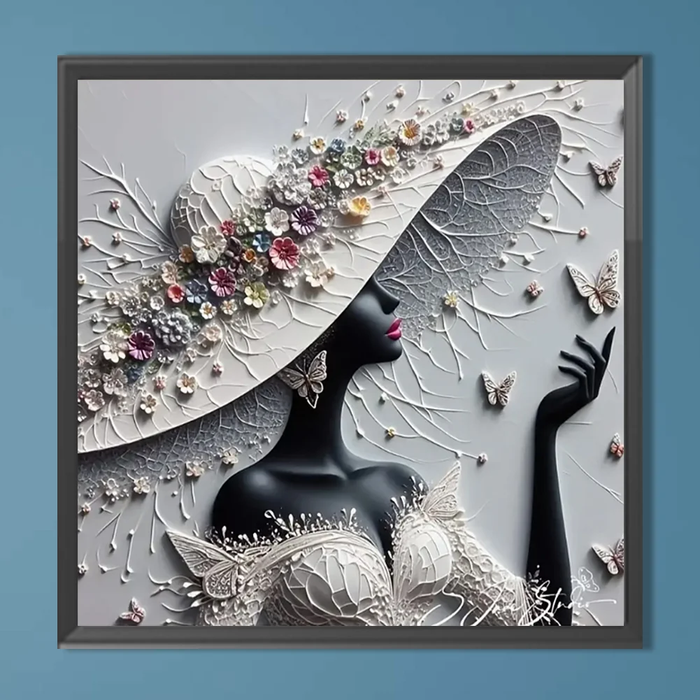 Diamond Painting - Full Round Drill - Elegant Lady(Canvas|30*30cm)