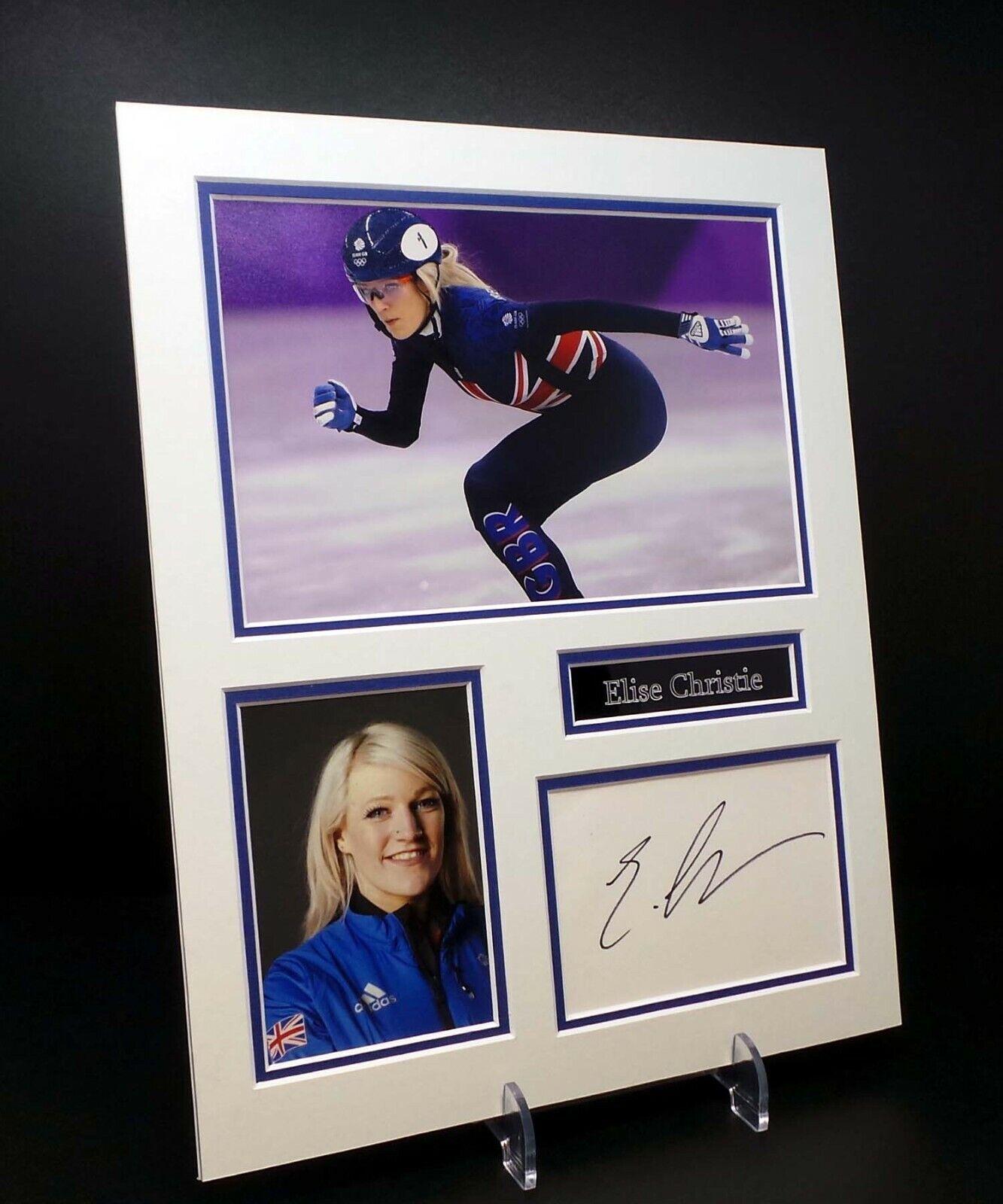 Elise CHRISTIE Signed Mounted Photo Poster painting Display AFTAL RD COA Track Speed Skater