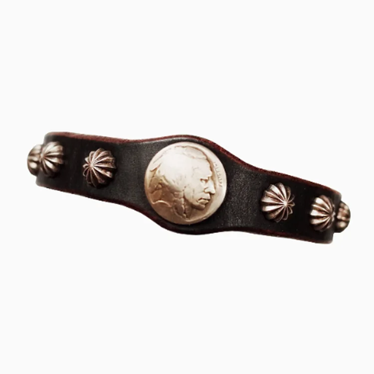 Vintage Motorcycle Horween Leather Adjustable Bracelet