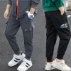 Kid Boys Casual Sports Long Thin Pants Teenage Cargo Pants