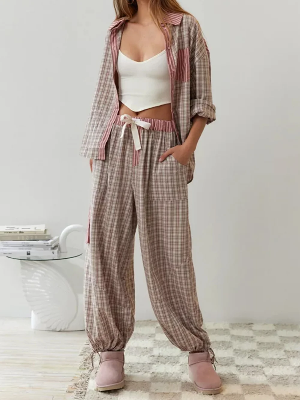 Black Friday Sales-60% OFF-Pink loose pajama set