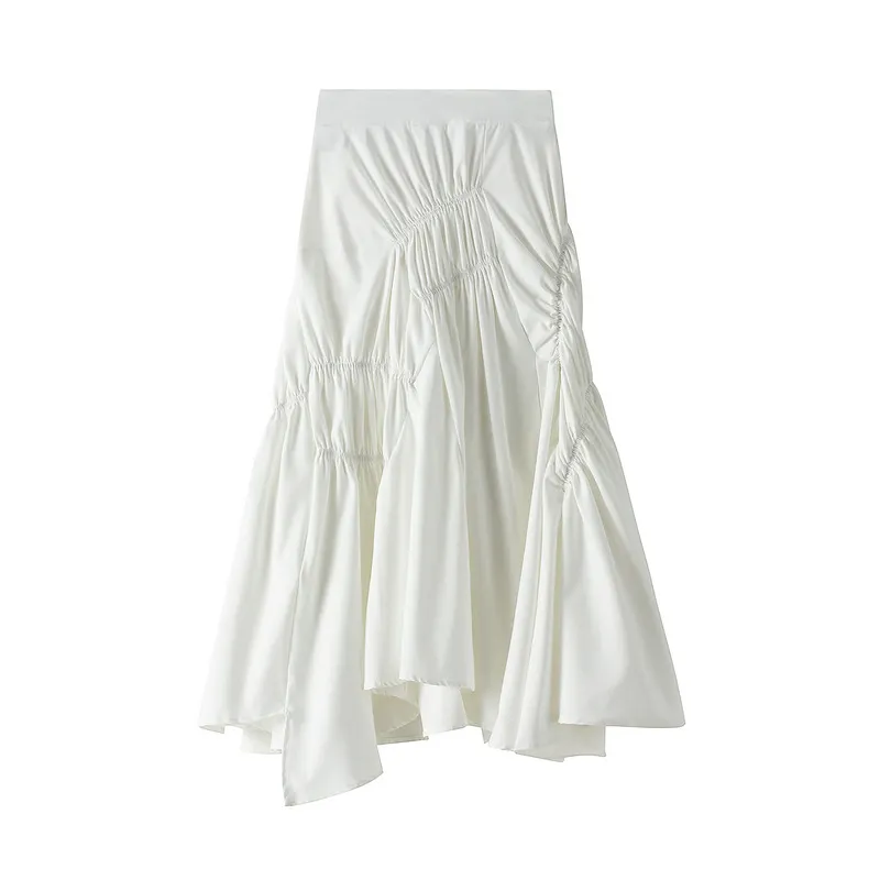 Nigikala Nigikala Half-Dress Girl Spring And Summer 2025 New Ins Super Fire Black White Folded Long Skirt 8573