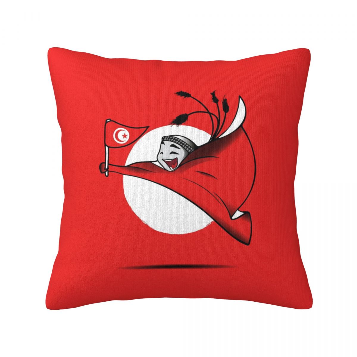 Tunisia World Cup 2022 Mascot Decorative Square Throw Pillow Covers
