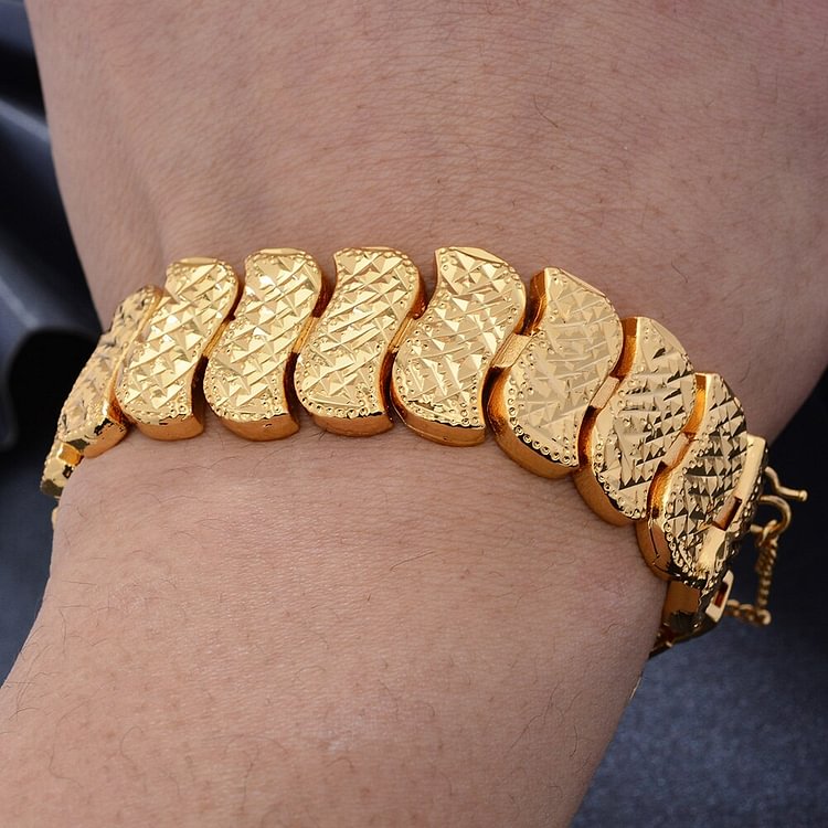 Luxury  Hand Chain Bracelets Male Gold Color Chain Link Bracelet For Men Women
