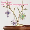 15Pcs Cross DiY Double-Sided Diamond Art Keychain Ornaments Party Crafts Decor