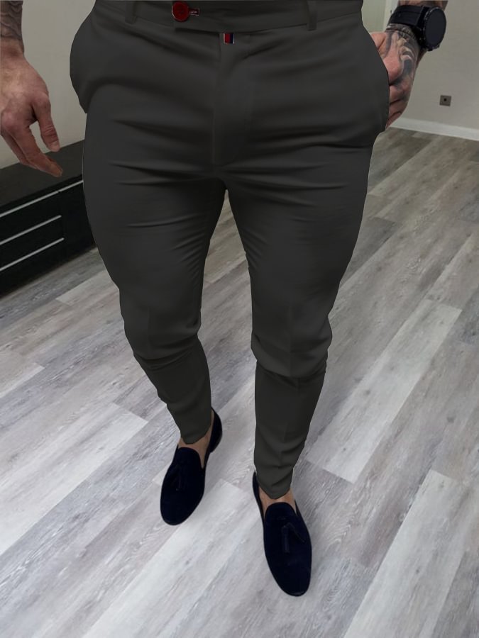 Men's Elegant Dark Gray Pants