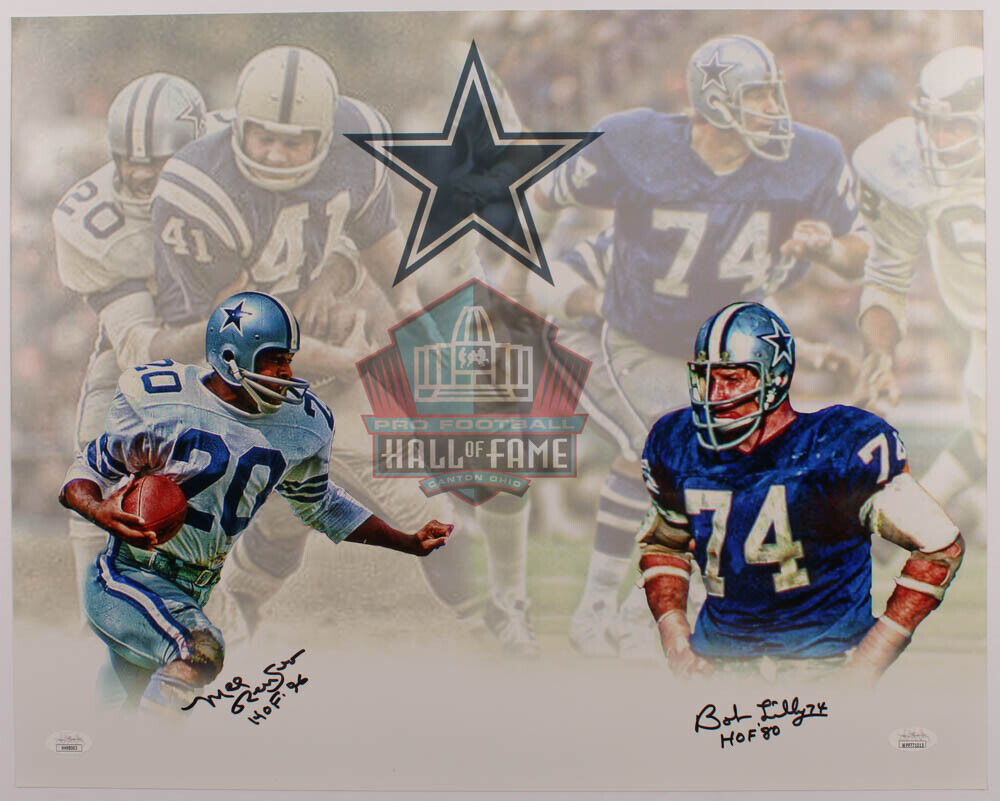 Mel Renfro & Bob Lilly Signed Cowboys 16x20 HOF Photo Poster painting Inscribed (JSA COA) NFL