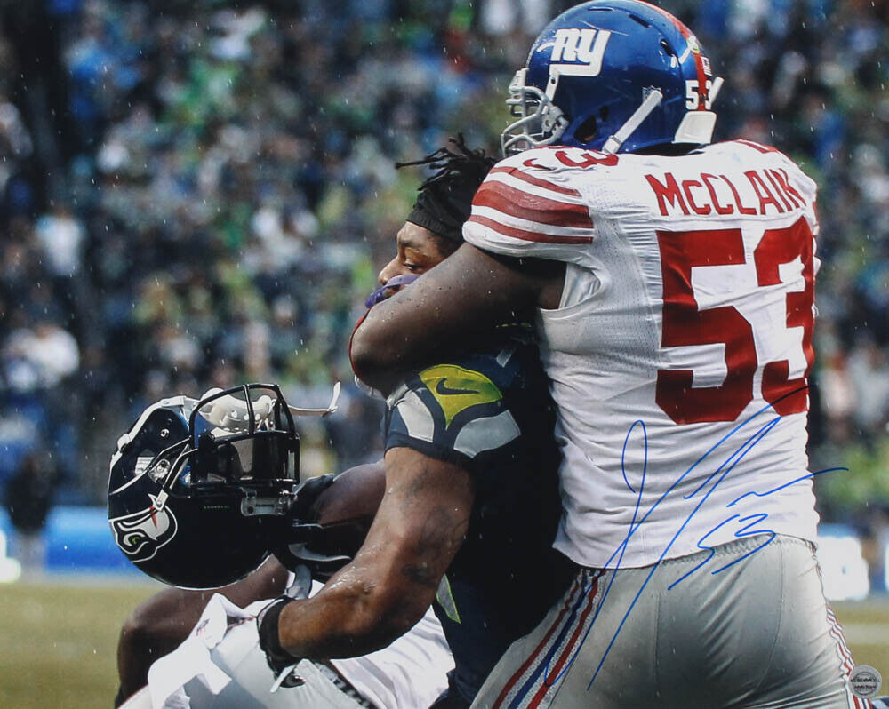 Signed New York Giants 16x20 Photo Poster painting Poster Jameel McClain Autograph Real Deal COA