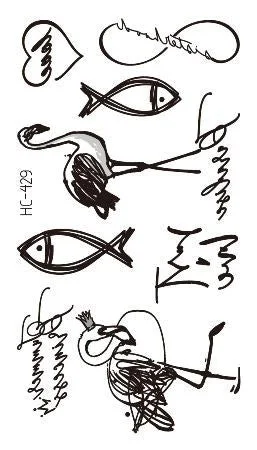 Small Sexy Lips Leaf Black Cartoon Temporary Tattoo Cute Star Tattoo Sticker Love Women Body Finger Art Waterproof Tatoo