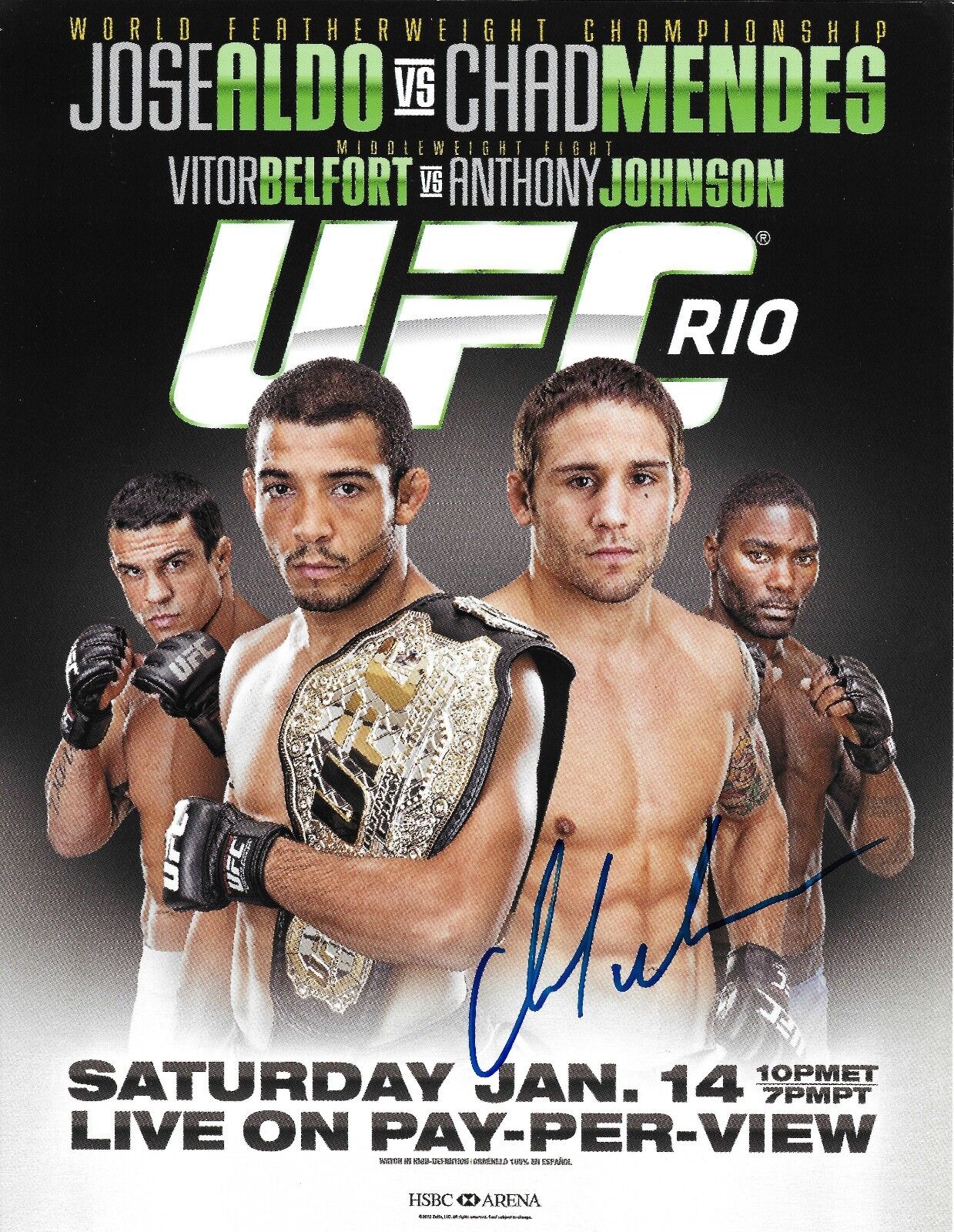 Chad Mendes Signed 8.5x11 Poster UFC 142 Rio v Jose Aldo Photo Poster painting Picture Autograph