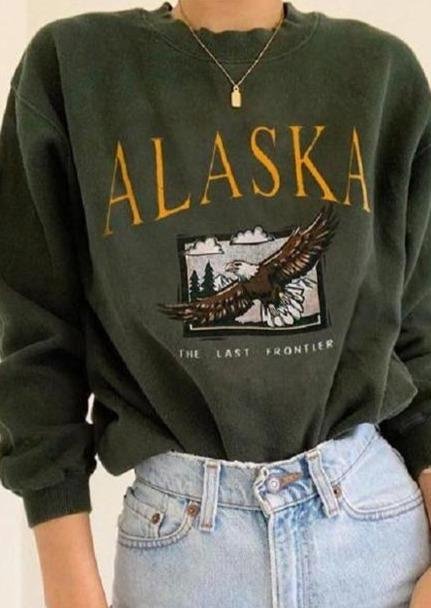 Sassy Vintage Casual Sweatshirt Green August Lemonade August Lemonade