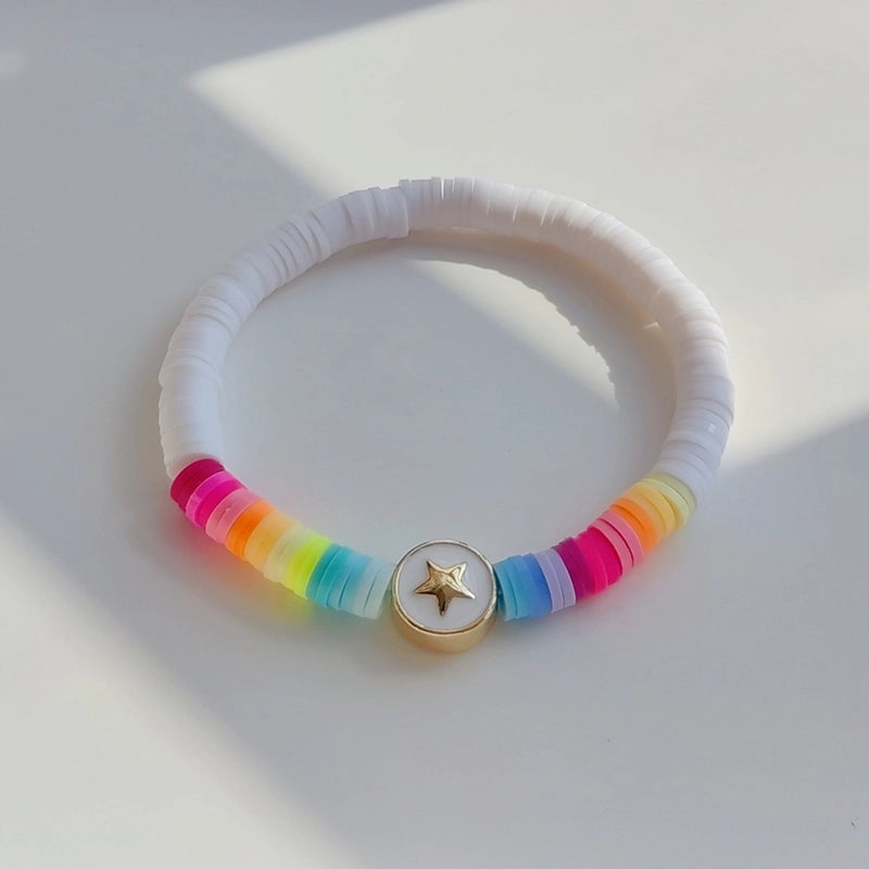 Vacation Colorful Freshwater Pearl Soft Clay Copper Beaded Knitting Plating Women's Bracelets