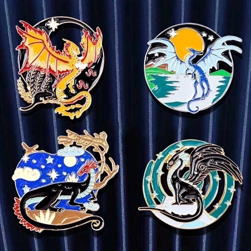 Cartoon Style Streetwear Cool Style Dragon Alloy Stamping Stoving Varnish Plating Unisex Brooches Collar Pin