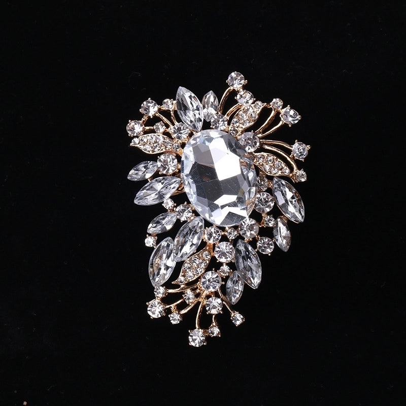 Pin Flower Alloy Inlay Glass Women’s Brooches