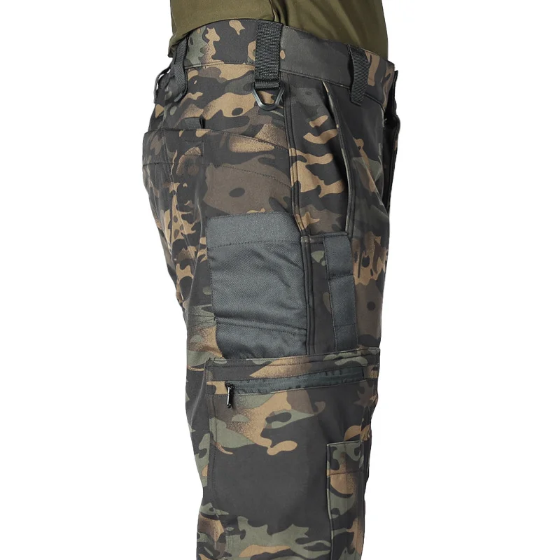 Taktische Arbeitshose f&uuml;r Herren, warme, fleecegef&uuml;tterte Wanderhose mit mehreren Taschen, geeignet zum Wandern und f&uuml;r Arbeiten im Freien.