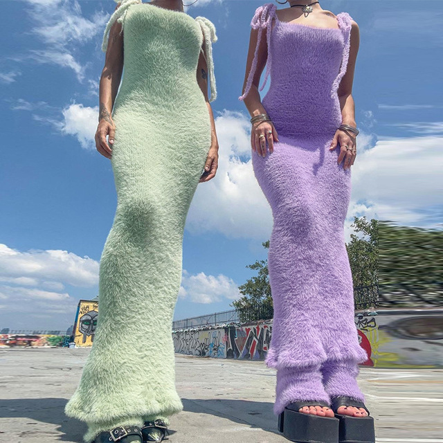TARUXY Lace Up Long Dress For Women 2023 Autumn Winter Fashion High Waist Maxi Dress Female Slim Fashion Street Dresses Ladies