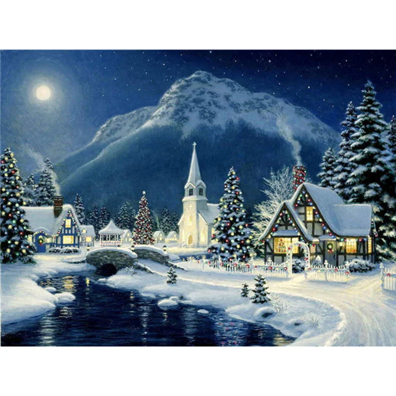 Diamond Painting - Full Round/Square Drill - Snow Scenery(30*40 - 50*60cm)