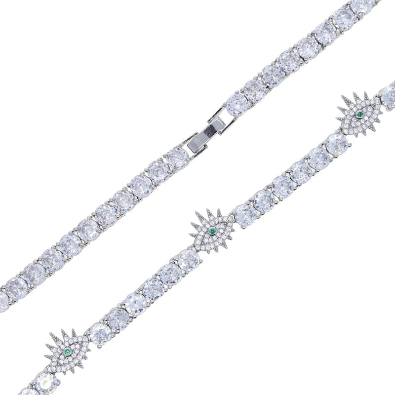 Hip-hop Solid Color Copper Inlay Zircon Men’s Necklace