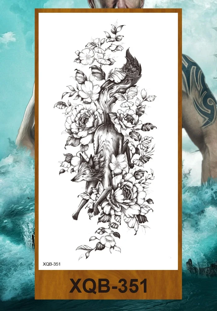 Temporary Tattoo Stickers Woman Girl Arm Chest Neck Ankle Fake Tatoo Flower Cute Flower Fox Owl Elephant Deer Horse Hummingbird