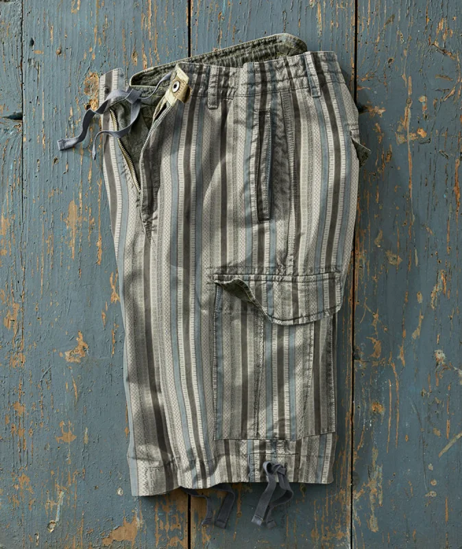 Vintage Pocket  Striped Printed  Shorts Pants