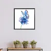 Blue Butterfly Flower-Paint by Numbers Acrylic Painting 40*40CM