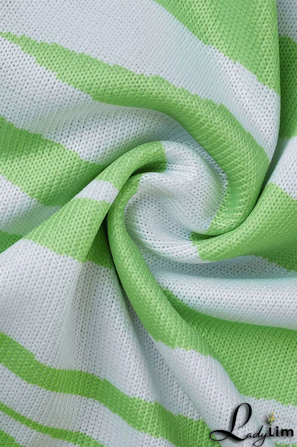 Green Sexy Print Bandage Patchwork Backless Halter Sleeveless Two Pieces