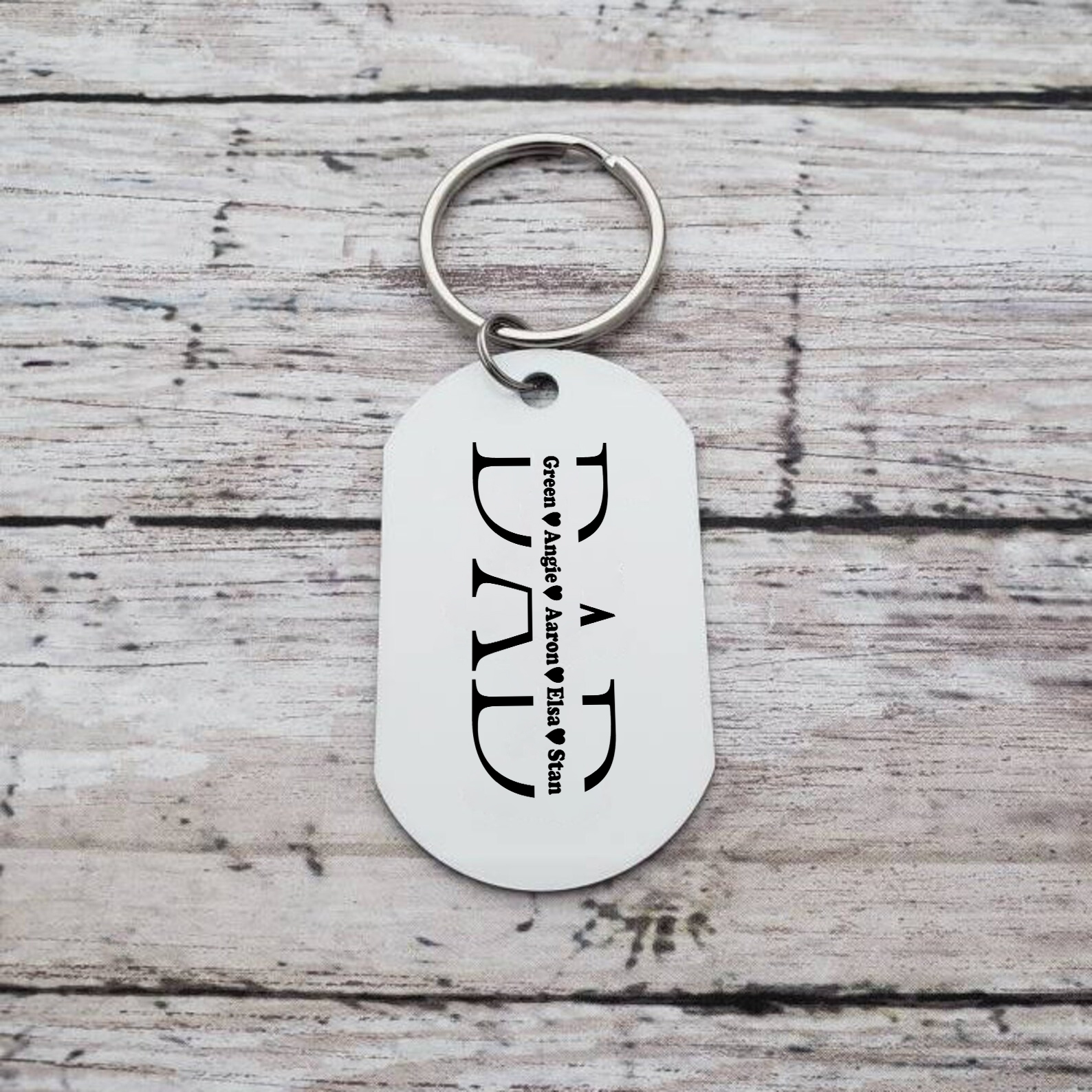 5 Names - Personalised Dad Keychain Custom Name & Photo Keychain Father's Day Gifts-Jessemade AU
