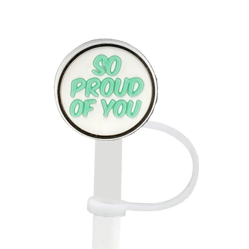 Cute Letter Silica Gel Straw Mouthpiece 1 Piece